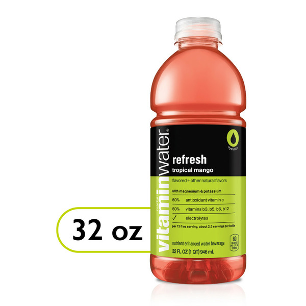 Vitaminwater Refresh Tropical Mango Flavored Water Beverage Bottle