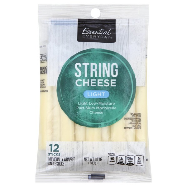 Essential Everyday String Cheese, Light, LowMoisture, Mozzarella, Part