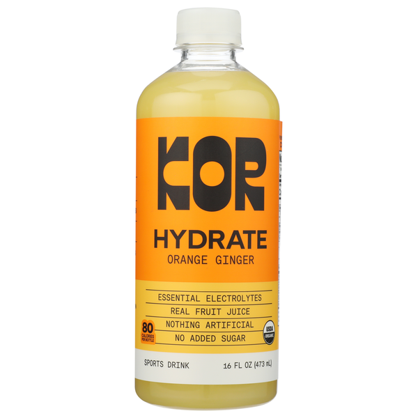 Kor Shots Organic Hydrate Orange Ginger Sports Drink Same-Day