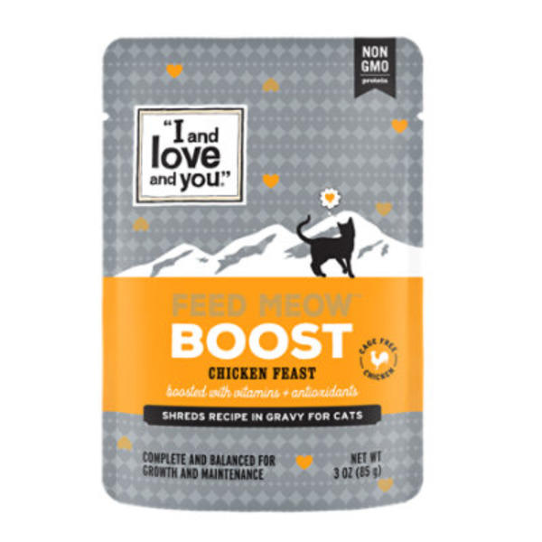 I and love and you Cat Food, Chicken Feast, Boost