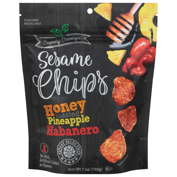 Crunchy Cravings Sesame Chips, Honey Roasted Pineapple Habanero