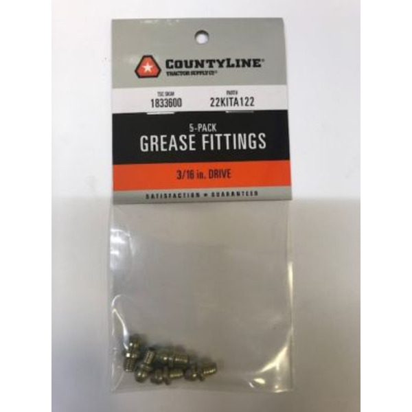 County Line 3/16 in. Drive Grease Fittings, 5 pk.