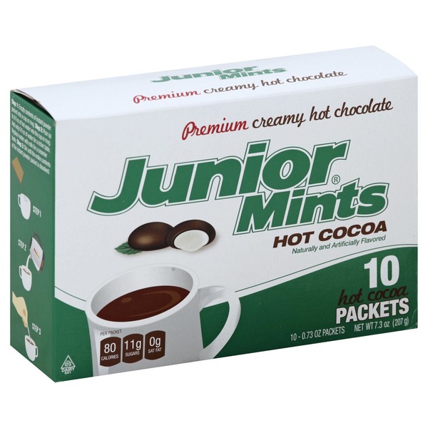 Junior Mints Hot Cocoa, Premium, Creamy Hot Chocolate, Packets (0.73 oz