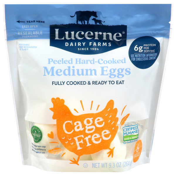 Lucerne Peeled Hard-Cooked Cage-Free Medium Eggs