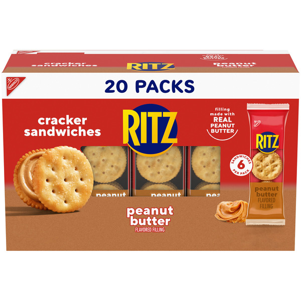 Ritz Peanut Butter Sandwich Crackers, Lunch Snacks, Snack Packs
