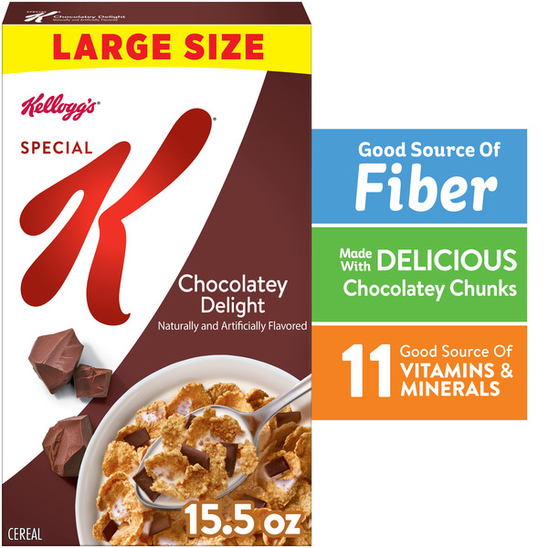 Kellogg’s Special K Chocolatey Delight Breakfast Cereal, Good Source of Fiber, Large Size