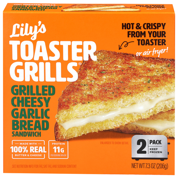 Lily's Toaster Grills Grilled Cheesy Garlic Bread Sandwich