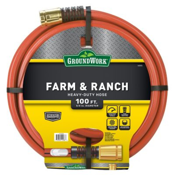 Ground Work 3/4 in. x 100 ft. Farm and Ranch Heavy-Duty Hose