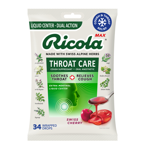 Ricola Max Throat Care Swiss Cherry Cough Drops Same-Day Delivery