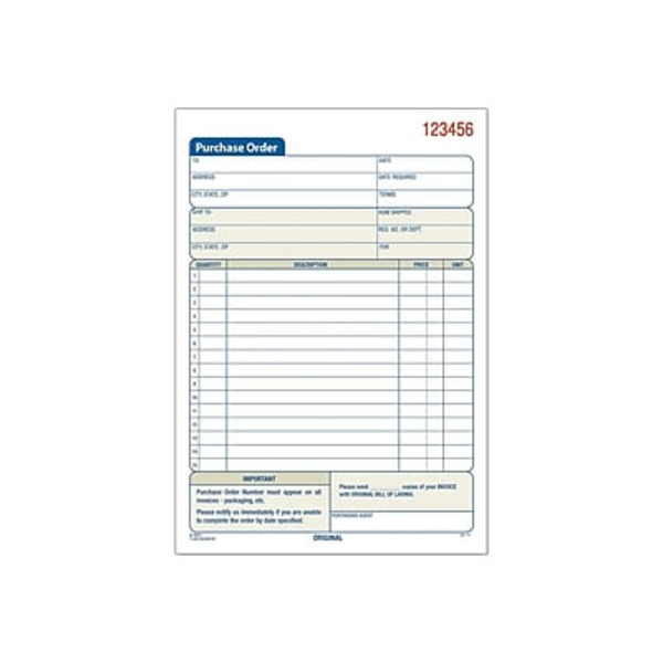 Adams 8.44" x 5.56" 2-Part Carbonless Purchase Requisitions Book