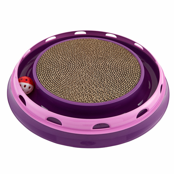 Whiskery City Ball Track & Scratcher Cat Toy - Purple & Pink