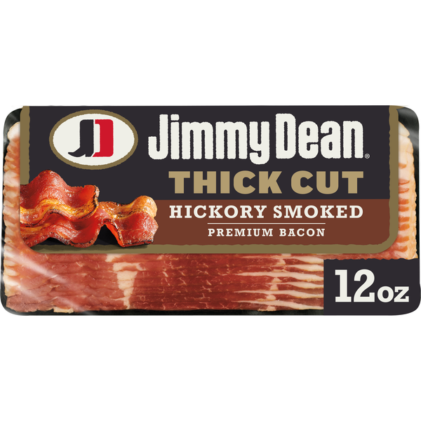 Jimmy Dean Premium Hickory Smoked Thick Cut Bacon, 12 oz Same-Day