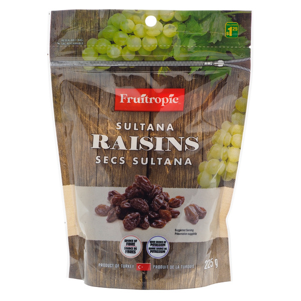 Fruitropic Sultana Raisins In Resealable Bag Same-Day Delivery | Dollarama