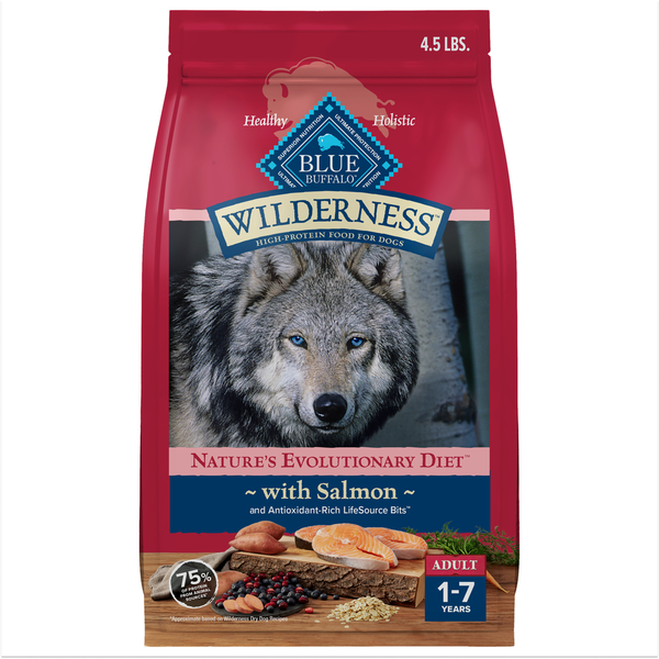 Blue Buffalo Wilderness High Protein Dry Dog Food plus Wholesome Grains, Salmon