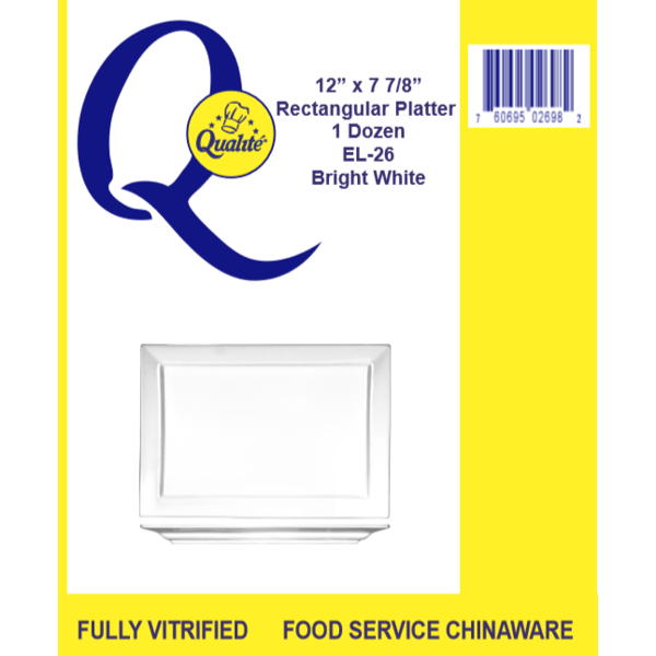 Tableware - Qualite Platter White Square 12x7" - 1 Dz