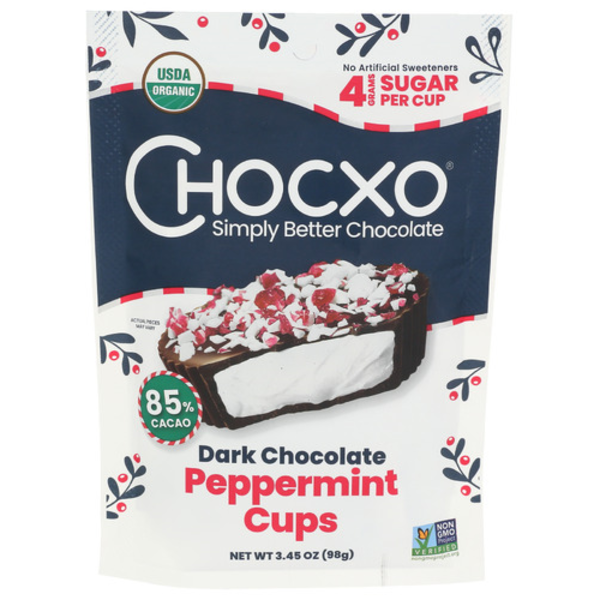 chokoページ ChocXO Organic Dark Chocolate, peppermint Cups Same-Day Delivery