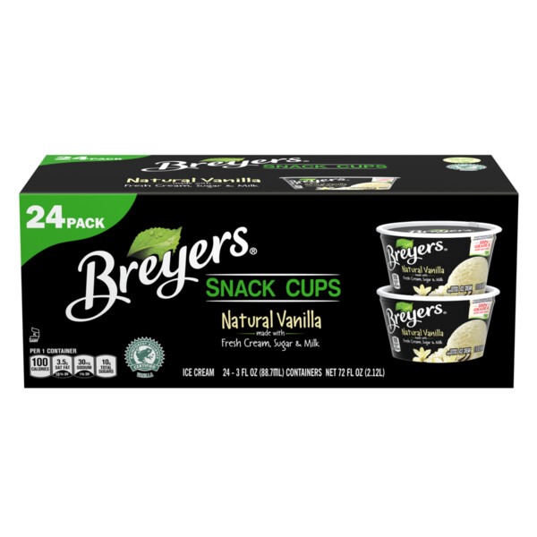 Breyer's Ice Cream Natural Vanilla Snack Cups (3 oz) Instacart