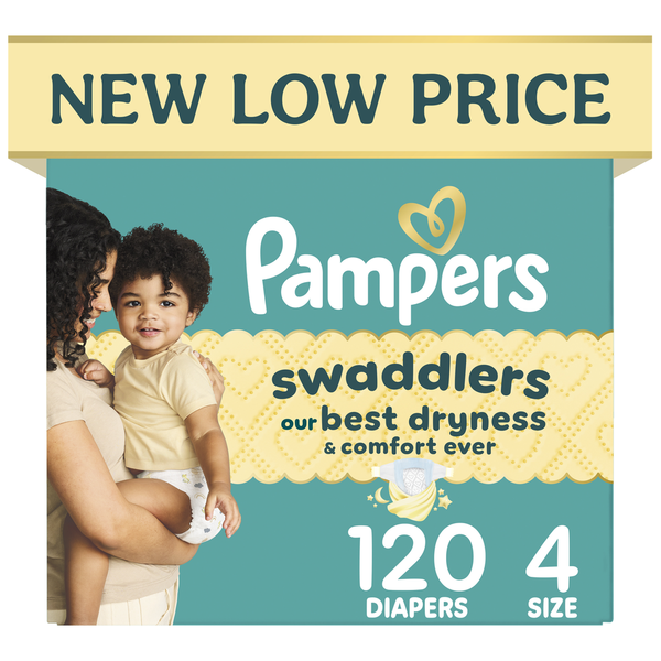 Pampers Swaddlers Disposable Diapers, Size 4, 120 Count - Limited Edition Design
