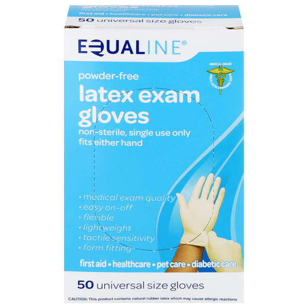 Equaline Powder-Free Universal Size Latex Exam Gloves Same-Day