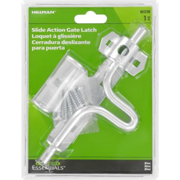 Hillman Hardware Essentials Slide Gate Latch, Zinc