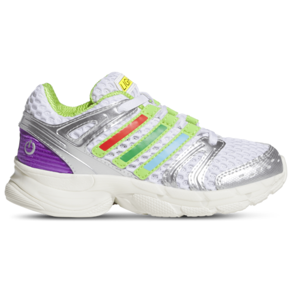 adidas Originals Boys' Control 5 Preschool Running Shoes, Size 3.0 - Solar Slime/Ftwr White/Silver Mtlc