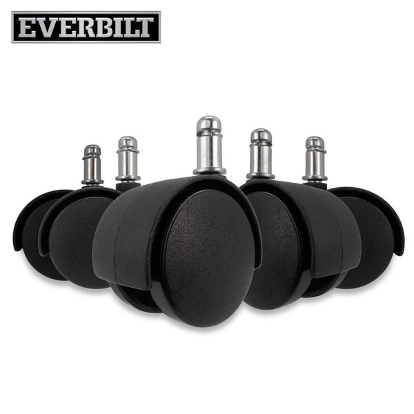 Everbilt 2 In. Black Plastic And Steel Twin Wheel Swivel Friction Grip Stem Office Chair Caster With 75 Lb. Load Rating