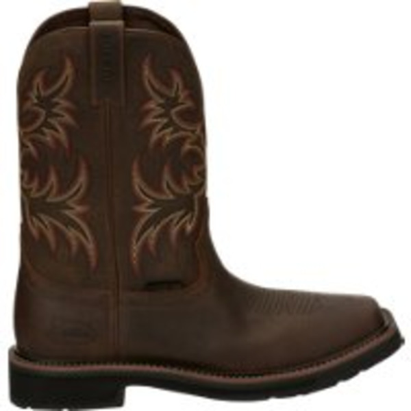 Justin Boots Men's Stampede EH Steel Toe Leather Wellington Work Boots, Size 9.5