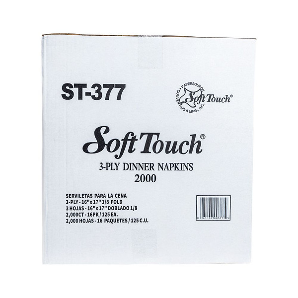 SoftTouch - ST377 - 17X17, 3-Ply Dinner Napkins - 2000 ct