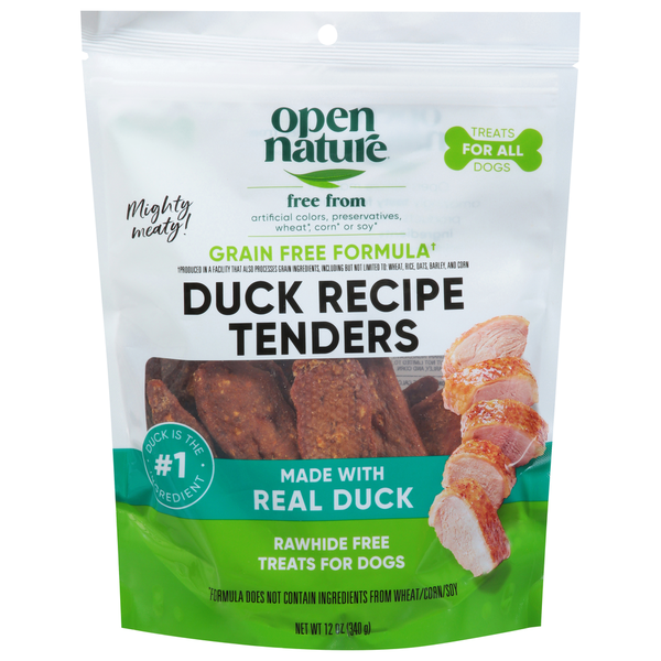 Open Nature Treats for Dogs, Duck Recipe Tenders, Rawhide Free