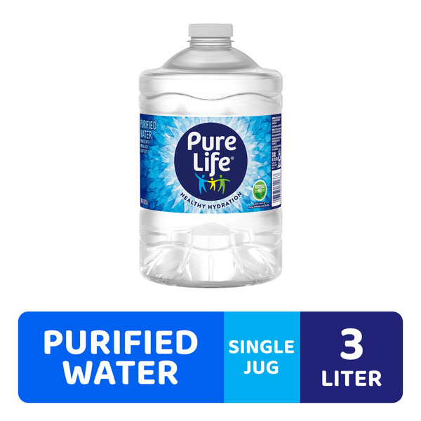 PURE LIFE Purified Water, 3-Liter, Plastic Bottled Water (Single)