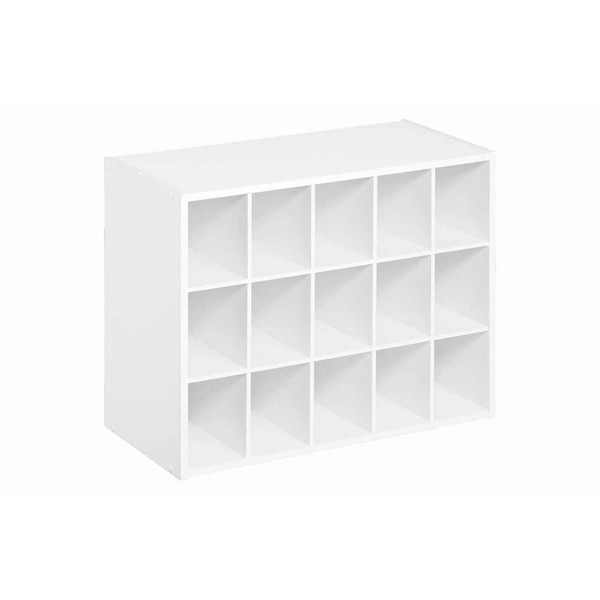 Closetmaid 19 In. H X 24 In. W X 12 In. D White Wood Look 15-cube Storage Organizer