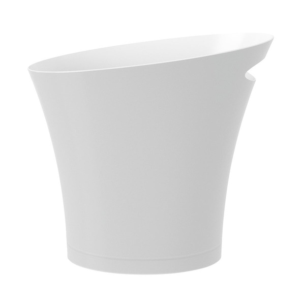 Umbra Metallic White Skinny Trash Can