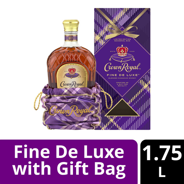 Crown Royal Fine De Luxe Blended Canadian Whisky with Holiday Bag