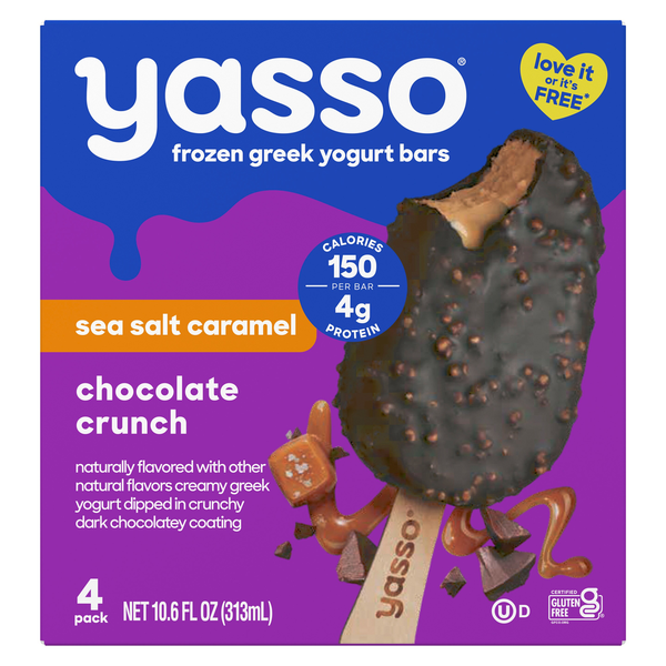 Yasso Frozen Greek Yogurt Bars Sea Salt Caramel Chocolate Crunch