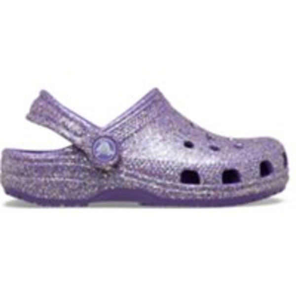 Crocs Girls' Classic Fantasy Glitter Clogs, Size 5 Infant - Purple Fantasy