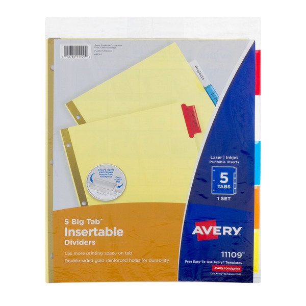 avery big tab insertable