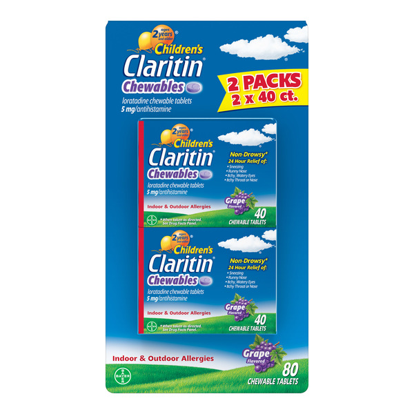 Costco Claritin Loratadine 5 Mg/antihistamine Chewable Tablets Grape