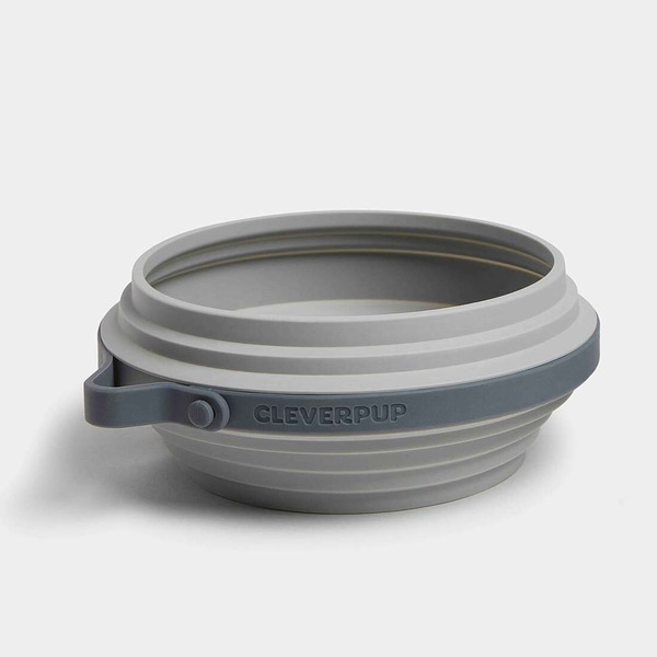 Clever Pup Dog Travel Nomad Bowl, Large - Gray