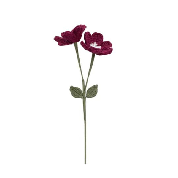 Ashland Crochet Flower Pick - Burgundy