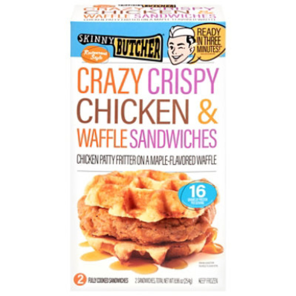 Skinny Butcher Restaurant Style Crazy Crispy Chicken & Waffle Sandwiches