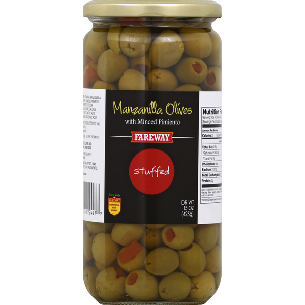 Fareway Olives, Manzanilla, Stuffed with Minced Pimiento Same-Day