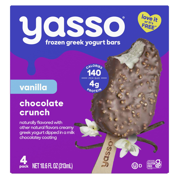 Yasso Frozen Greek Yogurt Bars Vanilla Chocolate Crunch Bars Same