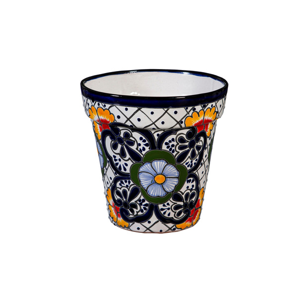 Style Selections 8.0-in W x 8.0-in L x 8-in H Multi-color Clay Urn Indoor Planter