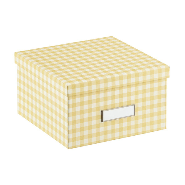 Bigso Box Of Sweden Gingham Photo Storage Box, 8-1/2 x 5-1/8 in - Yellow