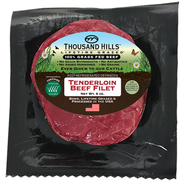 Thousand Hills Lifetime Grazed 100% Grass Fed Beef Tenderloin