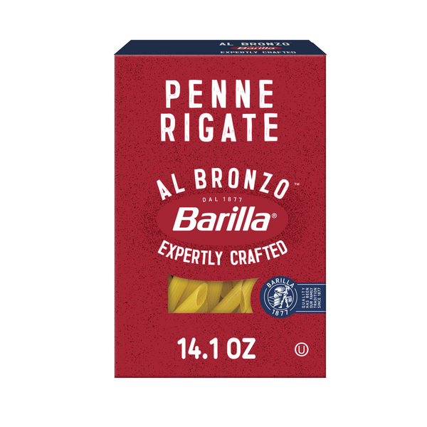 Barilla Al Bronzo Penne Rigate Pasta - Bronze Cut Pasta, Non-GMO