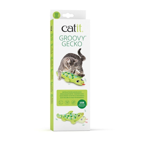Catit Groovy Gecko Plush Cat Toy with Catnip