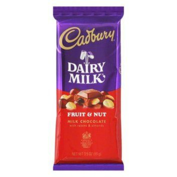 Cadbury - Fruit & Nut Milk Chocolate Bar - 3.5 oz/14ct Bag
