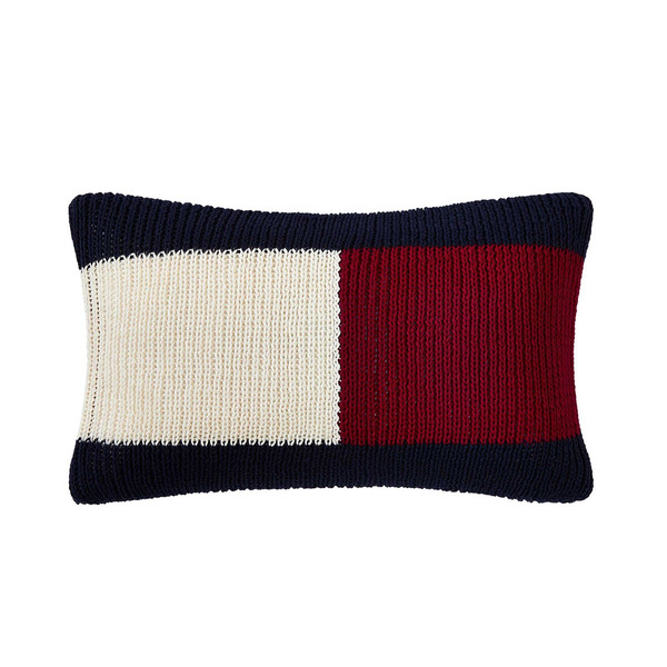 Tommy Hilfiger Rib Knit Flag Throw Pillow, 3.75 x 11 x 18.75 in