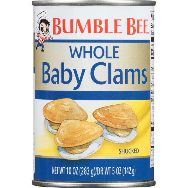 Bumble Bee Baby Clams, Whole, Shucked